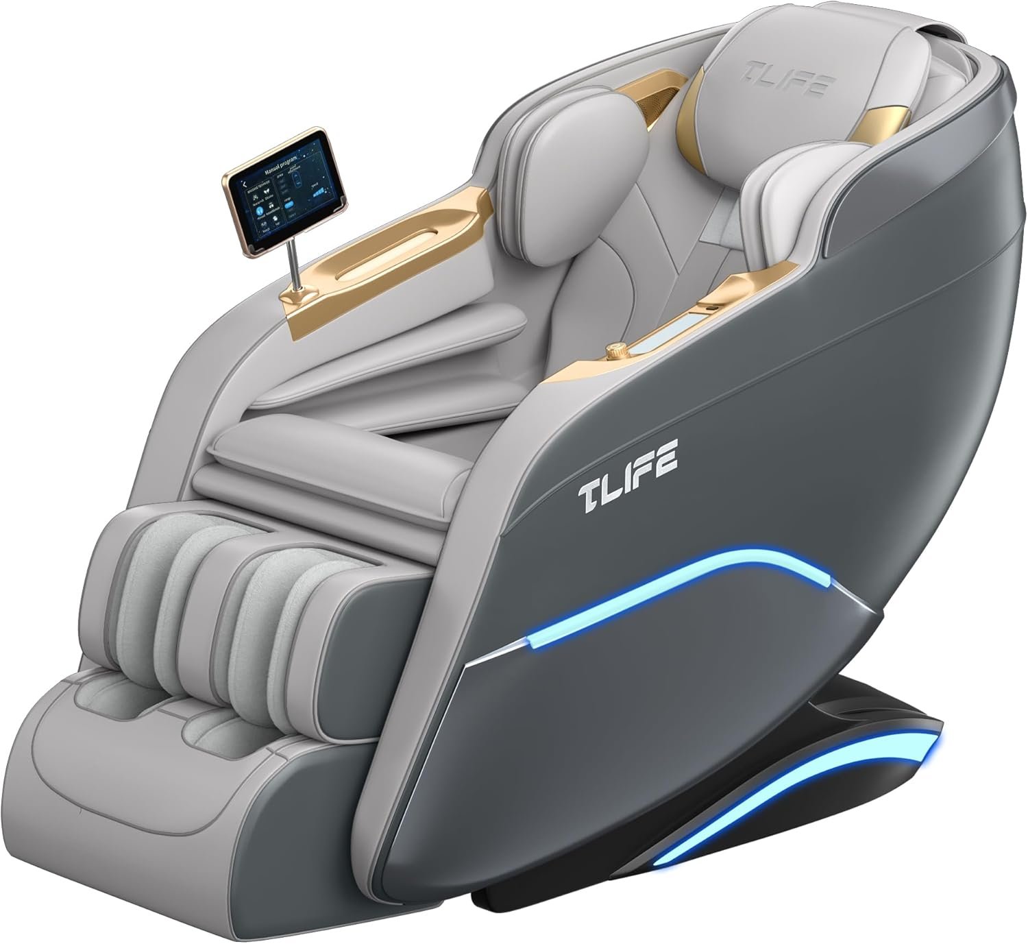 Massage Chair Full Body, 160°Zero Gravity Recliner with Body Scan, 50 SL-Track Shiatsu Massage Chair, Fixed Point Massage, Foot Rollers, 12 Auto Modes, Deep Yoga Stretch, Heating, Grey