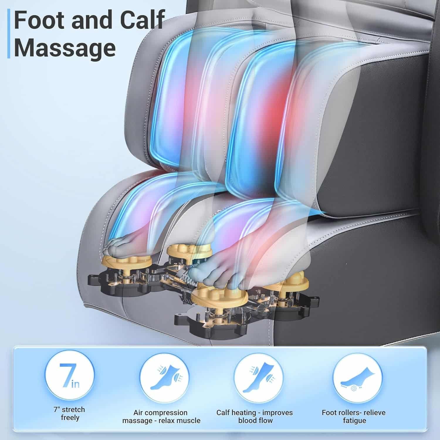 Massage Chair Full Body with Heat, Full Body Zero Gravity Shiatsu Massage Chair, Kneading Recliner w/ 20 Auto Modes, Foot Massage, Bluetooth, USB Charging Port, Touch Screen Controller