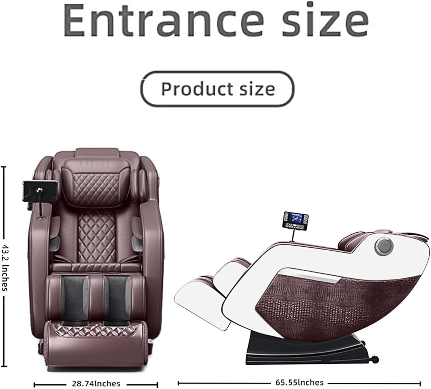 Massage Chair Full Body, Zero Gravity Shiatsu Massage Chair Recliner, Heating, Bluetooth Audio, Airbag Massage, Foot Rollers, LCD, Office/Home Relaxation (Black)