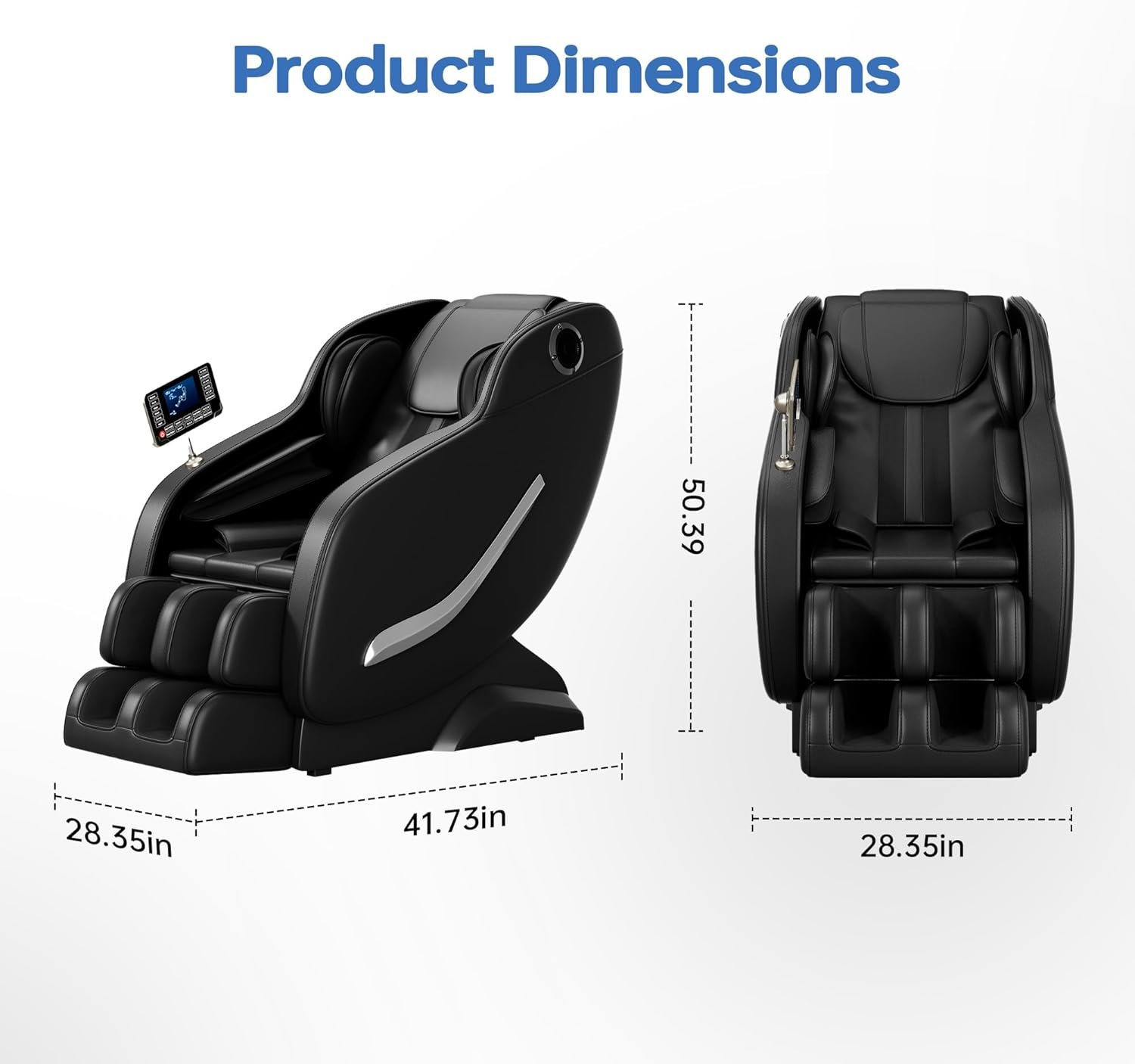 Massage Chair, Full Body Zero Gravity Shiatsu Massage Recliner Chair with Heat Body Scan Bluetooth Foot Roller, MM950 Black