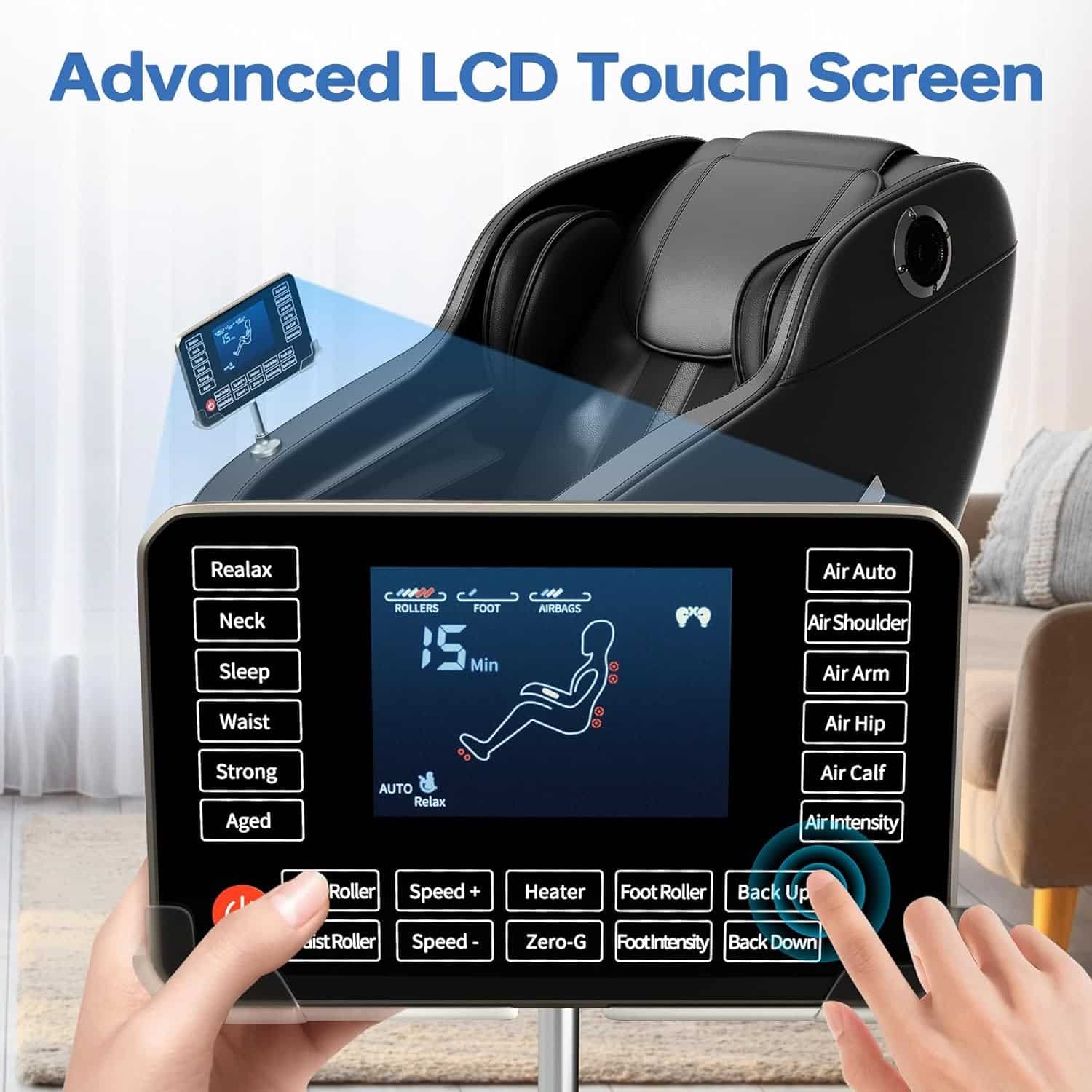 Massage Chair, Full Body Zero Gravity Shiatsu Massage Recliner Chair with Heat Body Scan Bluetooth Foot Roller, MM950 Black