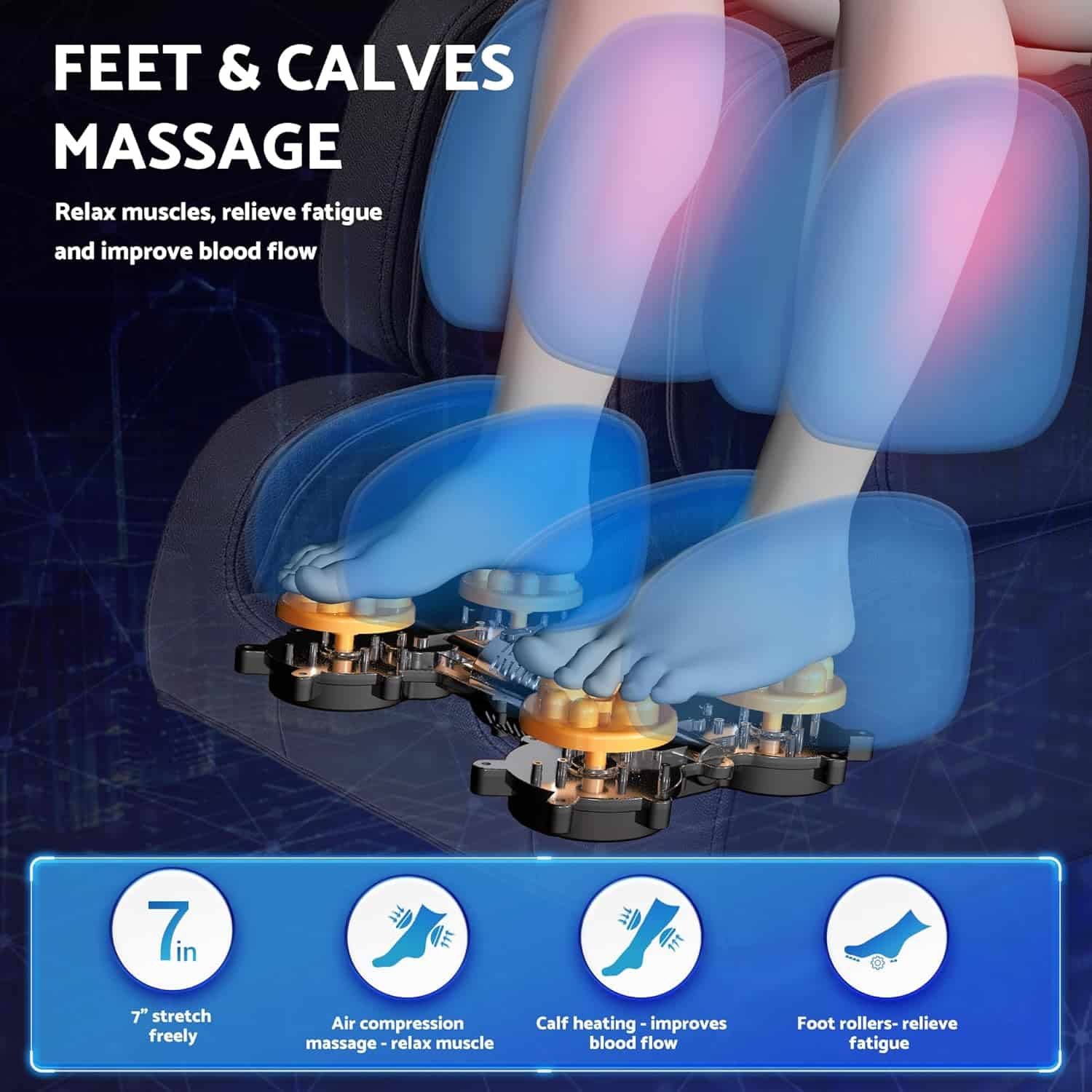 Massage Chair, Zero Gravity Full Body Massage Chair, Shiatsu Recliner with 14 Massage Points, Lumbar Calf Heating, 20 Auto Modes, Spacious Massage Area, Bluetooth Speaker, Touch Screen Controller