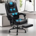 Massage Office Chair Reclining Office Chair With Footrest Soft Leather Executive Office Chair Ergonomic High Back Comput 150x150