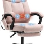 Massage Office Chair With Footrest Ergonomic Adjustable Reclining Executive Home Desk Chair W 6 Vibration Points Heat Pi 150x150