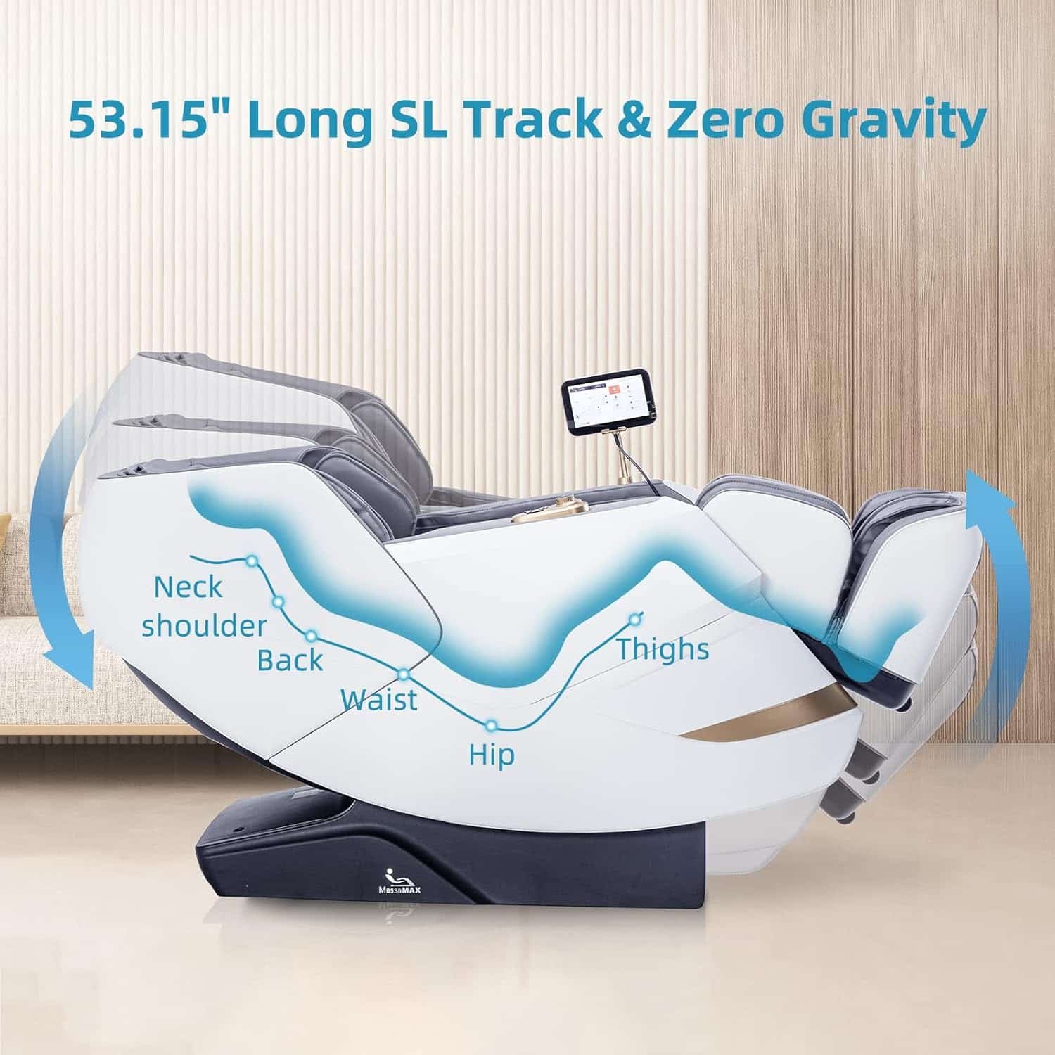 MassaMAX MT339 4D Massage Chair, Full Body Shiatsu Recliner with Electric Extendable Footrest, Zero Gravity, SL Track, Deep Yoga Stretch, Foot Rollers, and Heating (Magic Black)