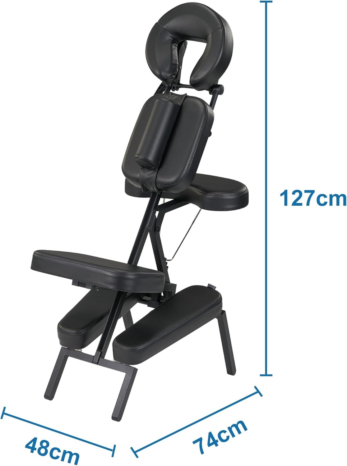 Master Massage Apollo Extra Large Size Portable Massage Chair-Lightweight Aluminum Tattoo Foldable-Sitting Posture Folding Massage Chair-with Larger Cushions and Wheels Bag-in Black