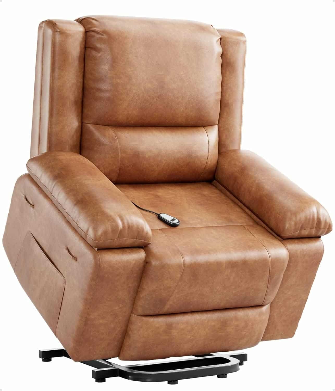 Power Lift Recliner Chair - Heat and Massage, Faux PU Electric Lift Recliner for Elderly  Mobility Impaired, Adjustable Back and Legs, Heavy Duty Lift Chair for Seniors