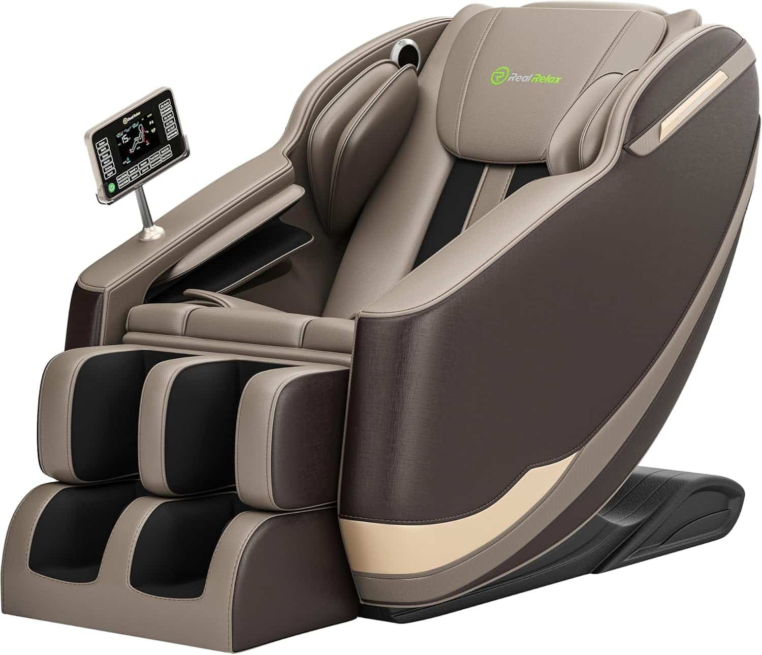 Real Relax Massage Chair Full Body, Zero Gravity Massage Chair with 6 Auto Modes, 8 Fixed-Point Massage Rollers, LCD, Bluetooth, Brown Real Relax Massage Chair Full Body, Zero Gravity Massage Chair with 6 Auto Modes, 8 Fixed-Point Massage Rollers, LCD, Bluetooth, Brown
