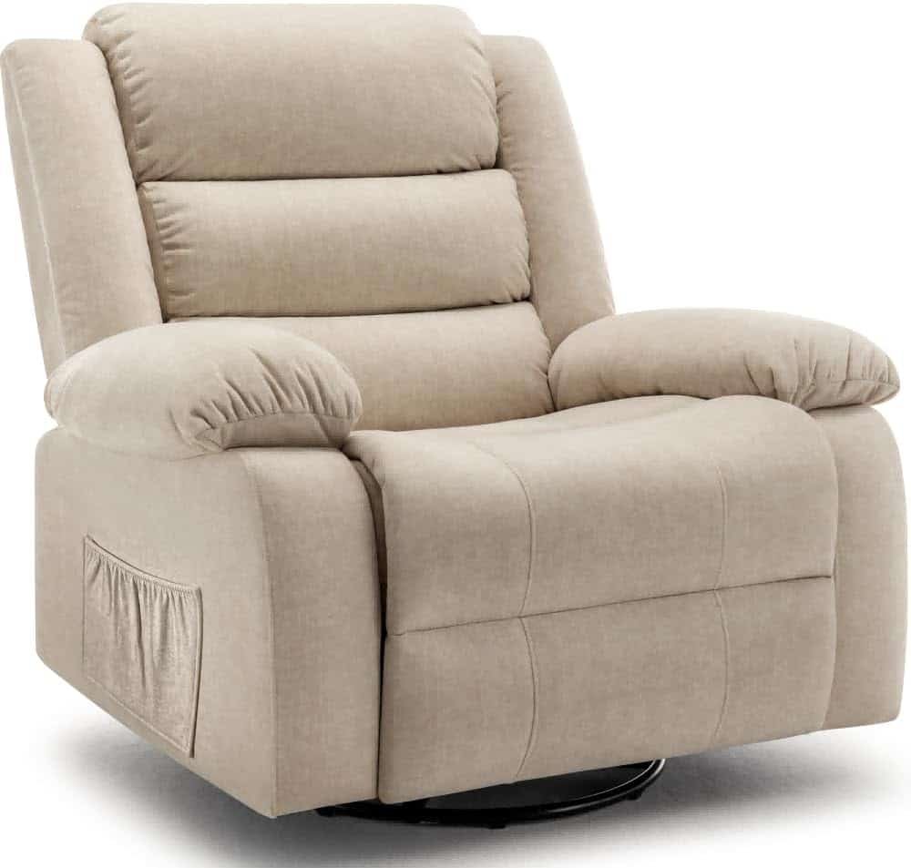 Recliner Chair, Wide Rocker Chair, Rocking Chair with Massage and Heat,360°Swivel Nursery Rocking Chairs, Oversized Recliner for Adults, Cashmere Reclining Sofa for Living Room, Khaki Recliner Chair, Wide Rocker Chair, Rocking Chair with Massage and Heat,360°Swivel Nursery Rocking Chairs, Oversized Recliner for Adults, Cashmere Reclining Sofa for Living Room, Khaki