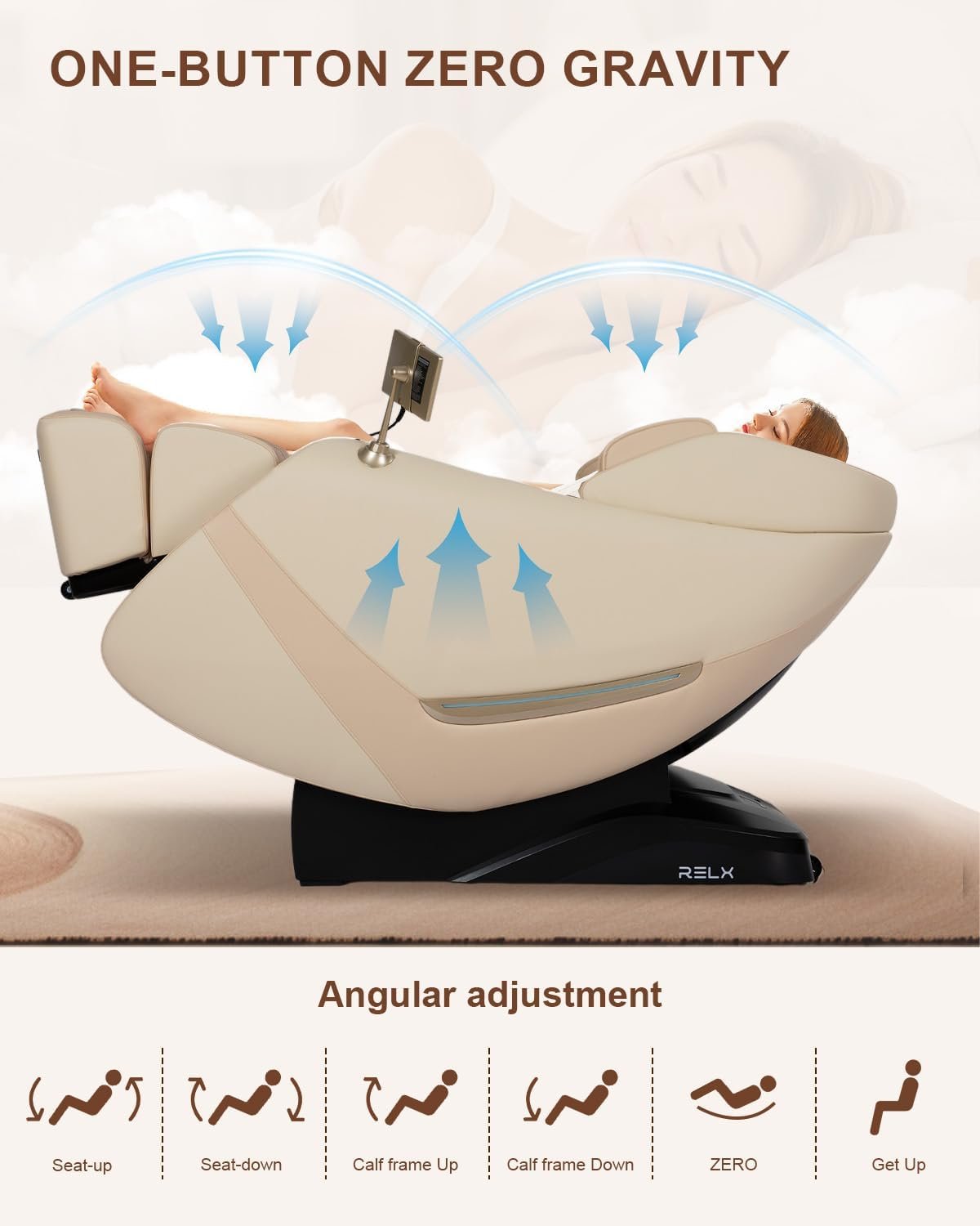 RELX Mars Pro  Venus Pro 2025 Full Body Massage Chair Bundle – Zero Gravity Shiatsu Chairs with SL-Track, Yoga Stretch, Foot Rollers, Waist Heating – Ultimate Home Relaxation  Wellness Set