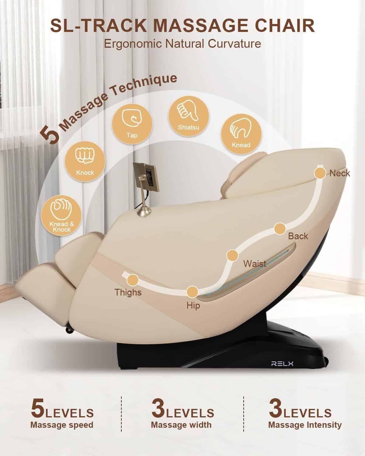RELX Mars Pro  Venus Pro 2025 Full Body Massage Chair Bundle – Zero Gravity Shiatsu Chairs with SL-Track, Yoga Stretch, Foot Rollers, Waist Heating – Ultimate Home Relaxation  Wellness Set