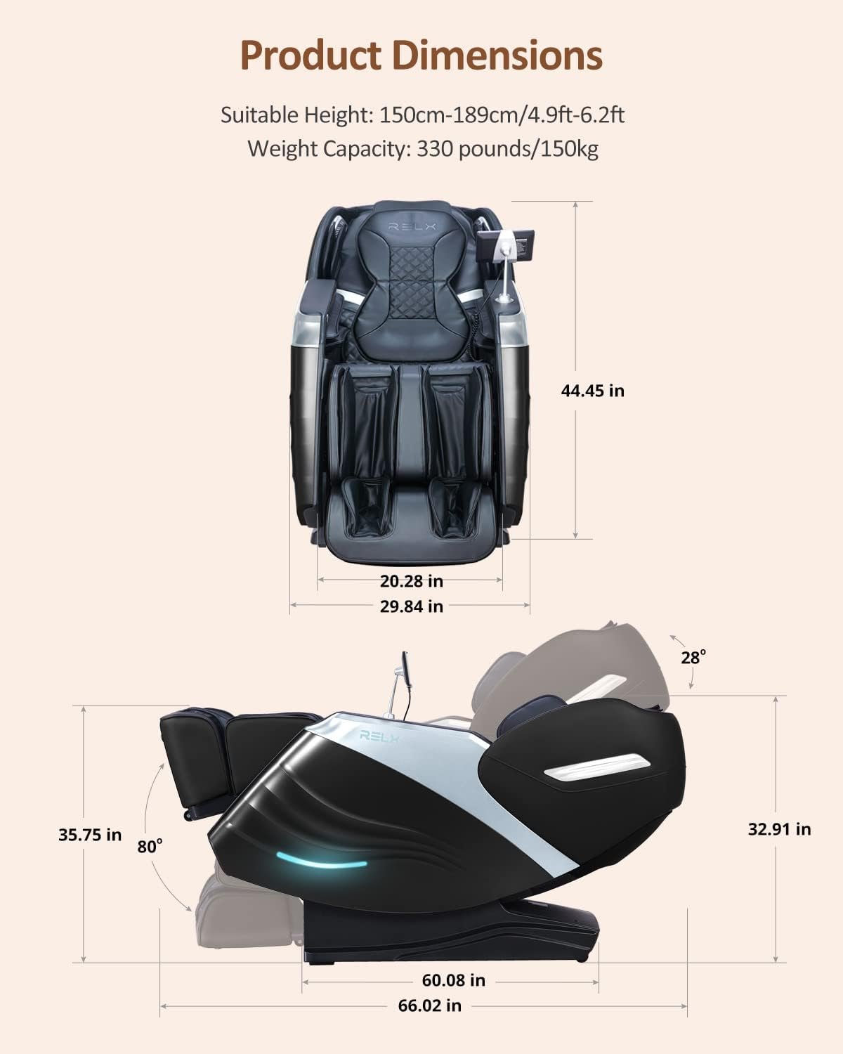RELX Mars Pro  Venus Pro 2025 Full Body Massage Chair Bundle – Zero Gravity Shiatsu Chairs with SL-Track, Yoga Stretch, Foot Rollers, Waist Heating – Ultimate Home Relaxation  Wellness Set
