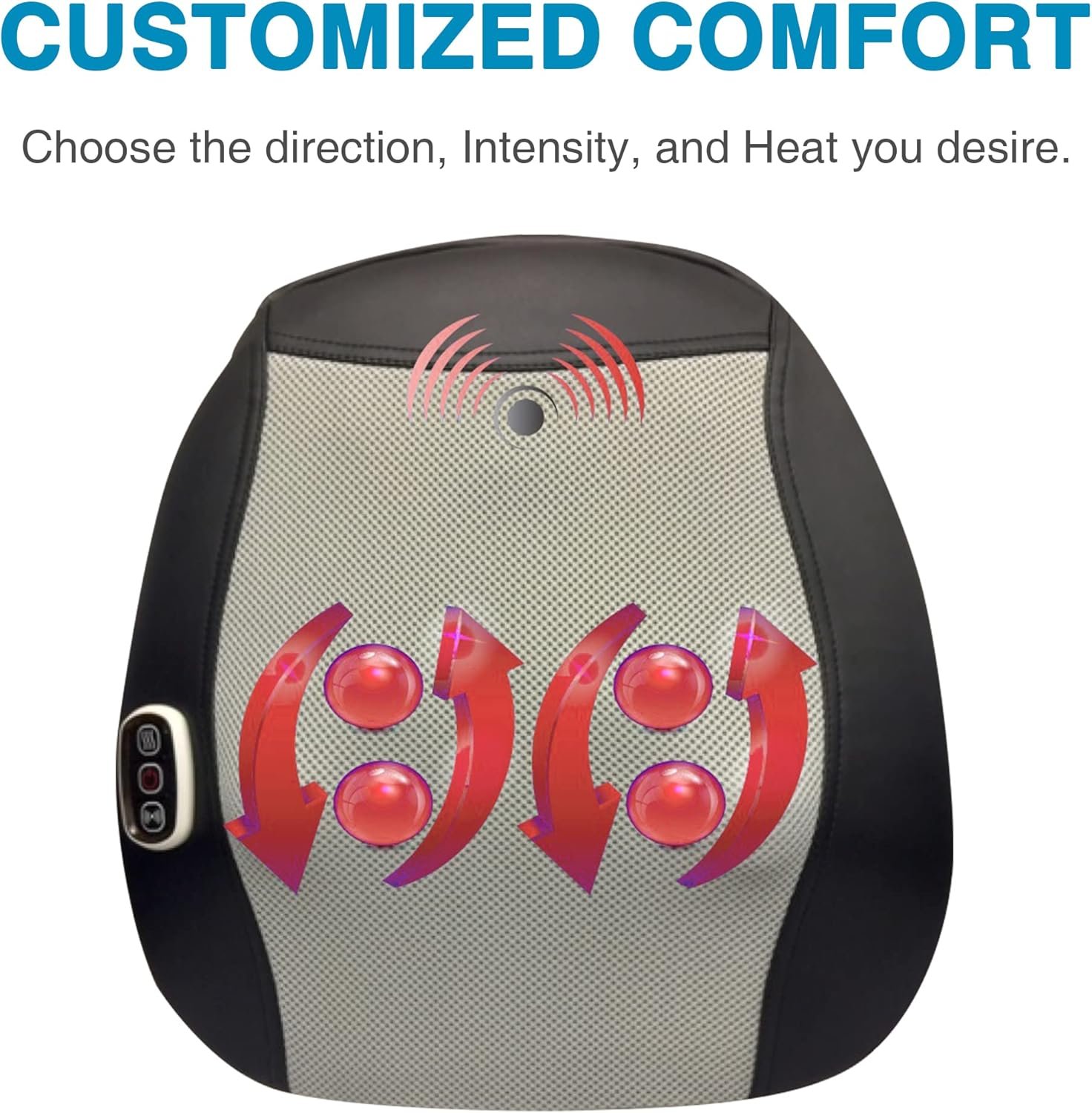 Shiatsu Massage Pad with Heat – Doubles as Foot and Back Massager – Includes Adjustable Chair Strap and Car Adaptor Shiatsu Massage Pad with Heat – Doubles as Foot and Back Massager – Includes Adjustable Chair Strap and Car Adaptor