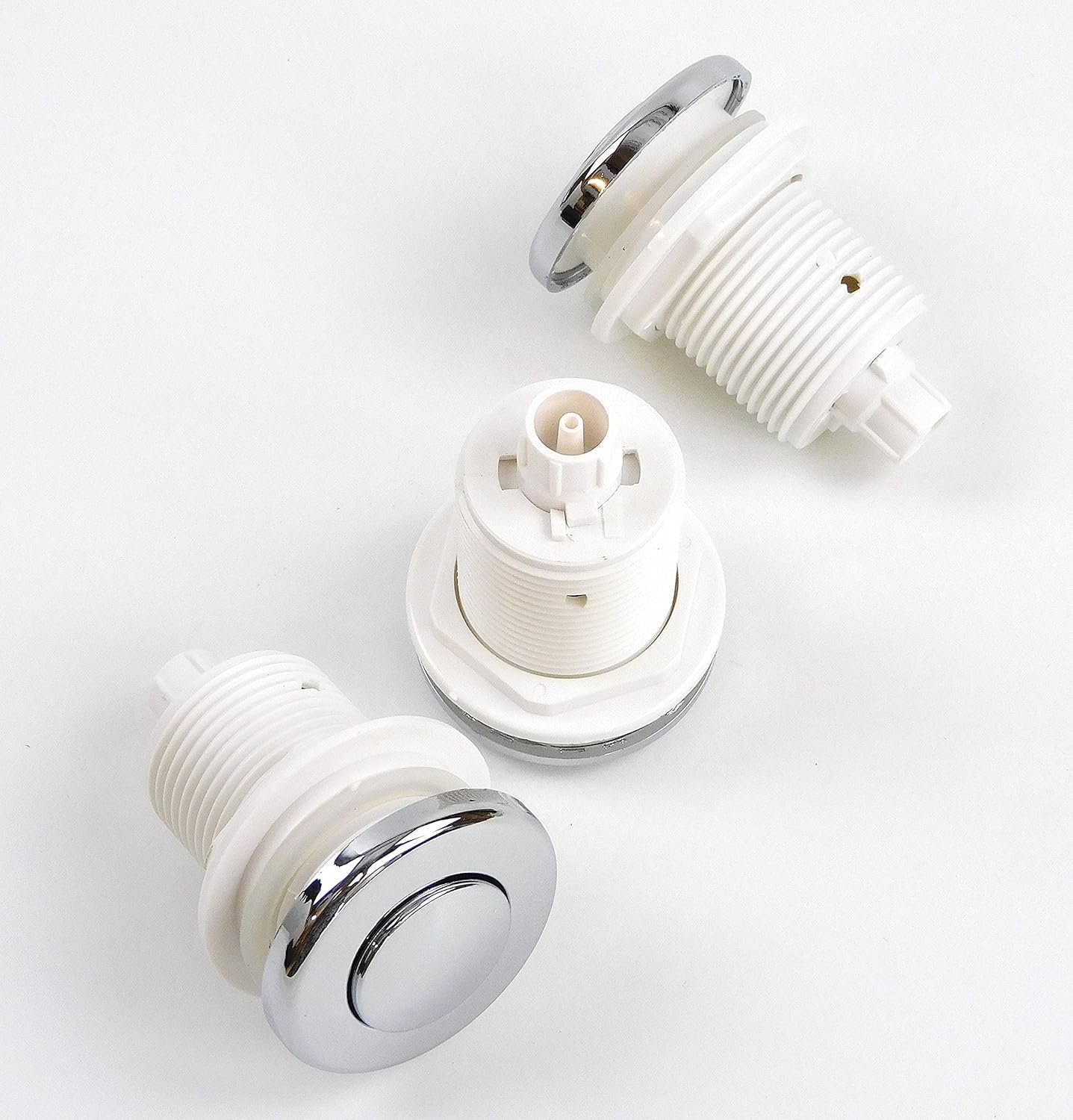 3 X SPA PEDICURE PARTS AIR SWITCH/PUSH BUTTON/AIR BUTTON CHROME