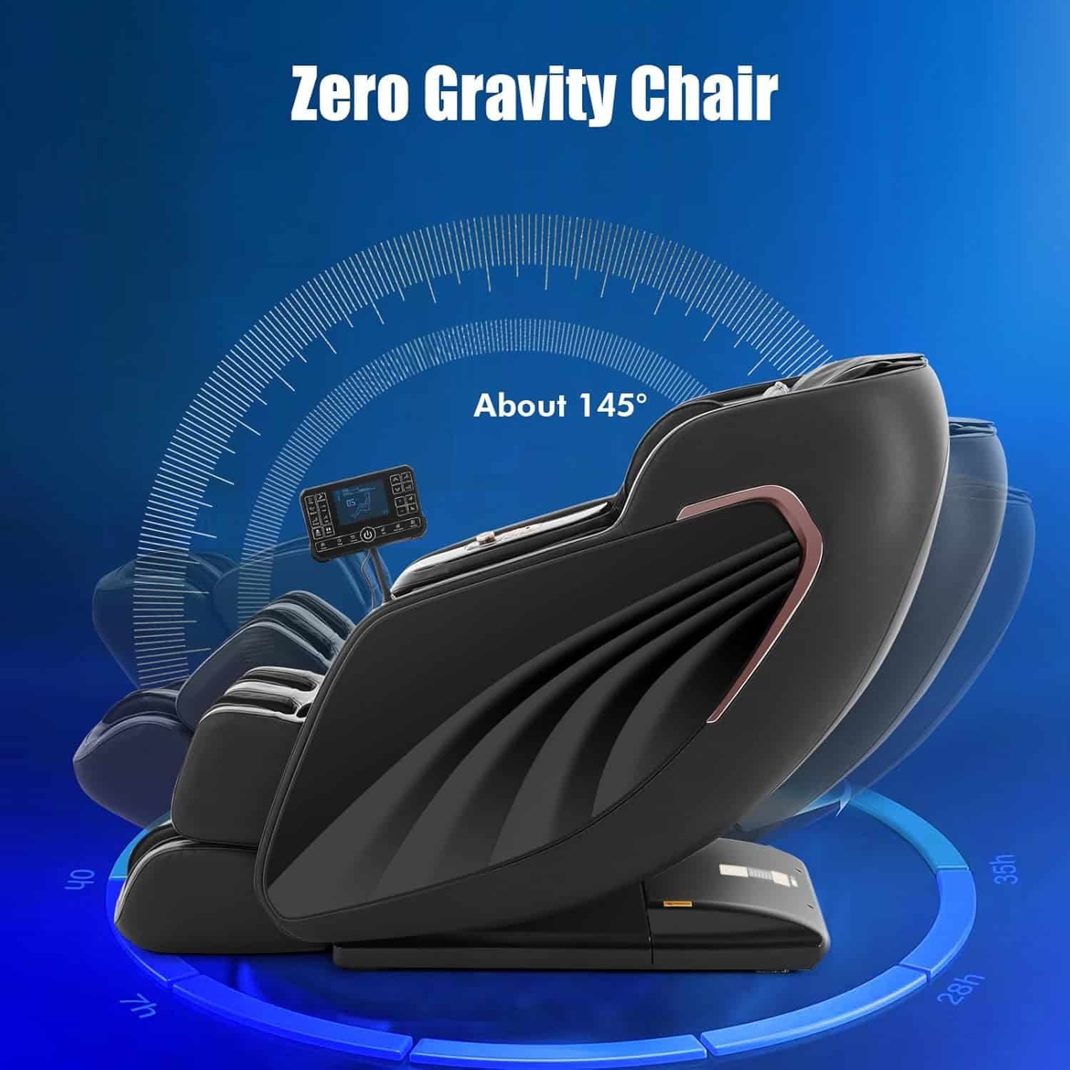 Artist hand Massage Chair Full Body, Luxury 4D Zero Gravity Massage Chair with SL-Track, Heating, Foot Rollers, Bluetooth Speaker, Full Body Airbags Compression Massage, Adjustable Recline (Black)