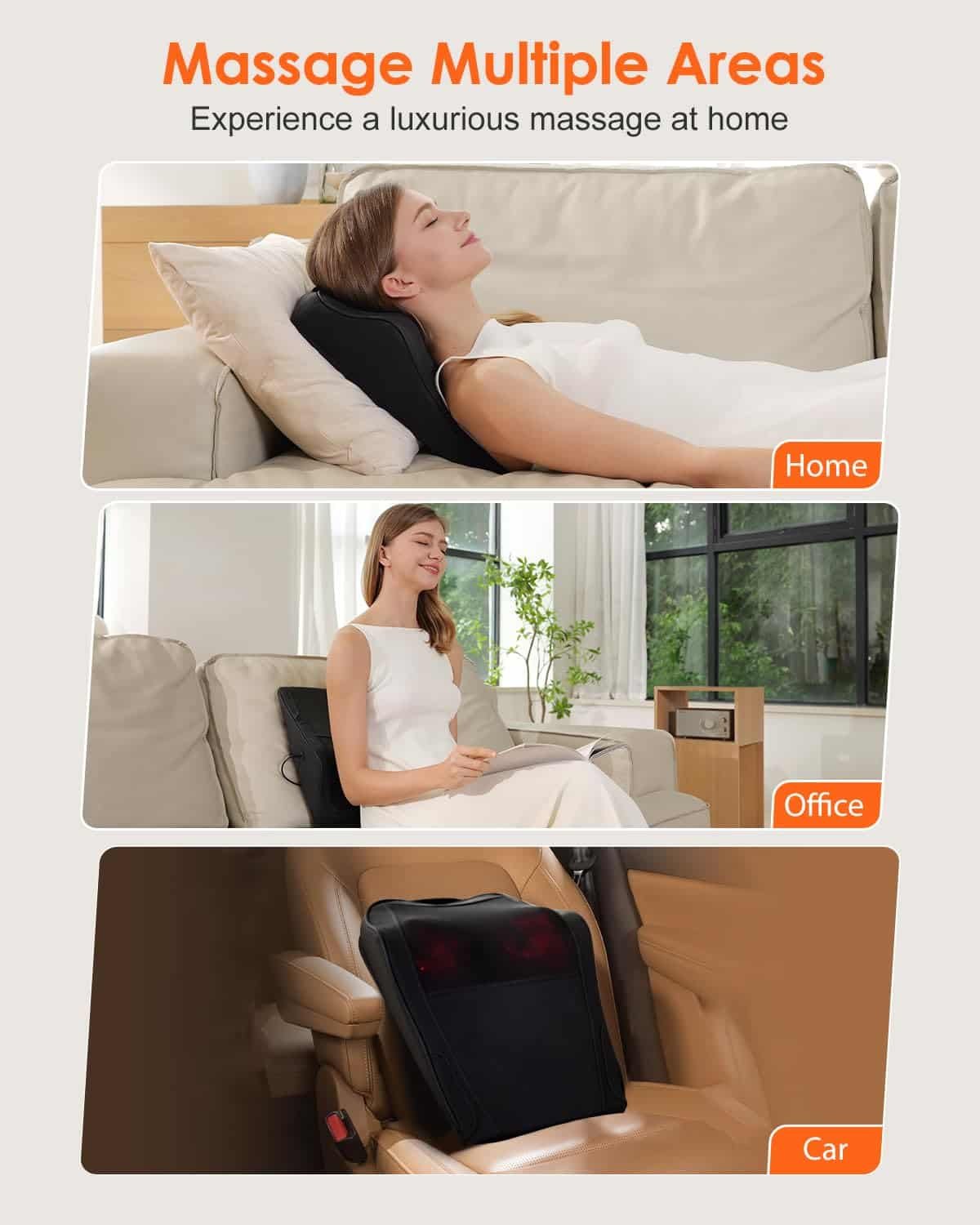 Back Massager with Heat, Shiatsu Neck Back Massager Pillow for Pain Relief, 3D Kneading Massage Cushion for Back, Neck, Shoulder, Leg Relaxation, Ideal for Mom Dad Women Men. Back Massager with Heat, Shiatsu Neck Back Massager Pillow for Pain Relief, 3D Kneading Massage Cushion for Back, Neck, Shoulder, Leg Relaxation, Ideal for Mom Dad Women Men.