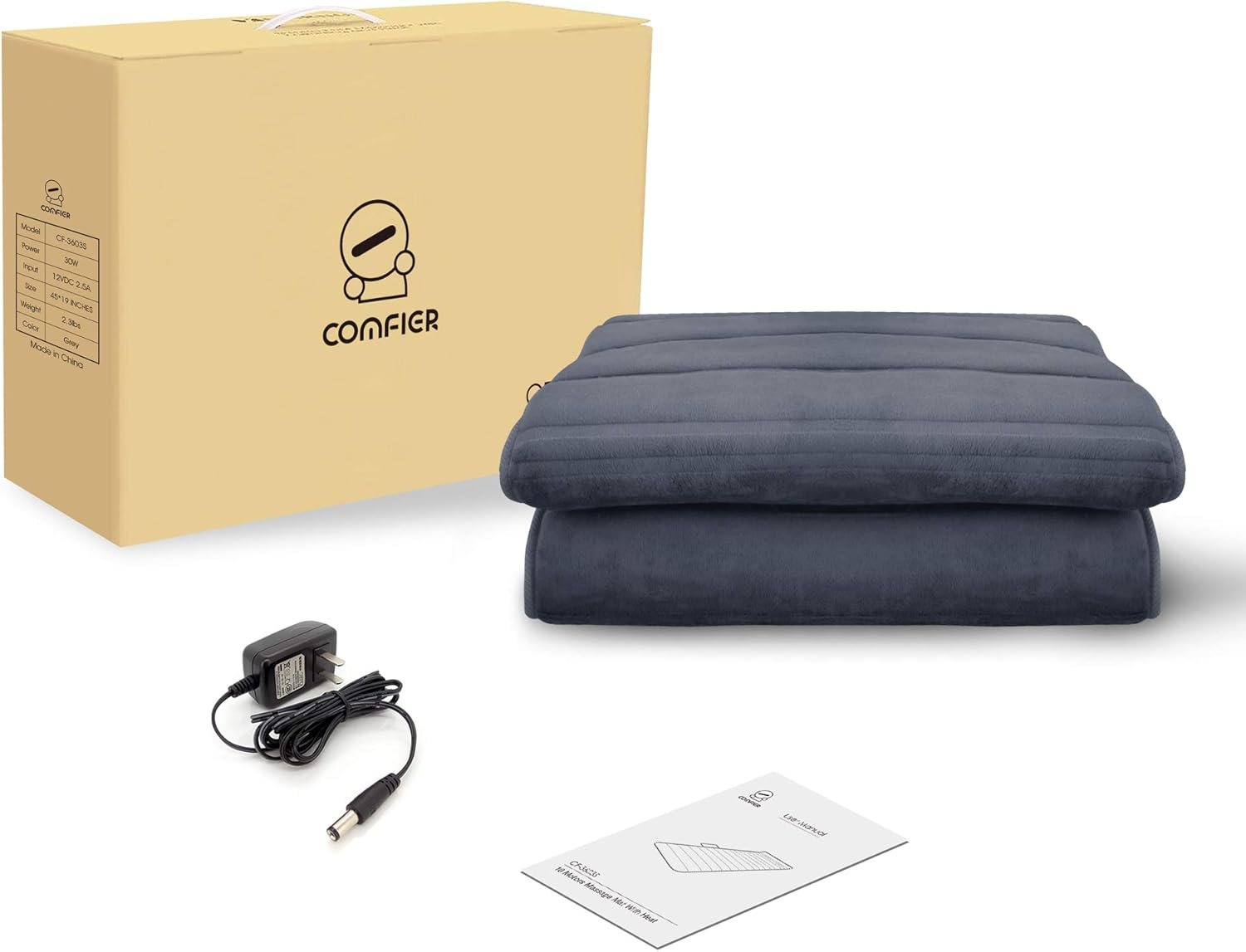 COMFIER Vibration Massage Mat with Heat, App Control Movable Shiatsu Neck Massage Pillow, 4 Heating Pads  10 Massage Nodes, Full Body Massage Pad