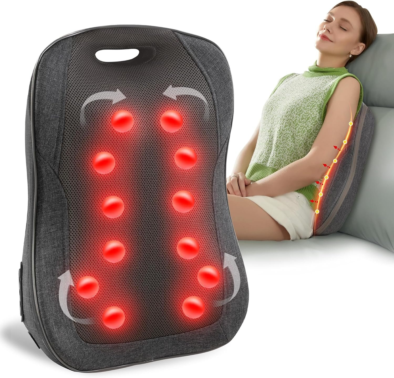 CooCoCo FSA HSA Eligible Shiatsu Back Massager with Heat, Gifts for Dad Men Mom Women, Portable Massage Chair Pad, Kneading Massage Mat for Pain Relief, Chair Massager for Office Home