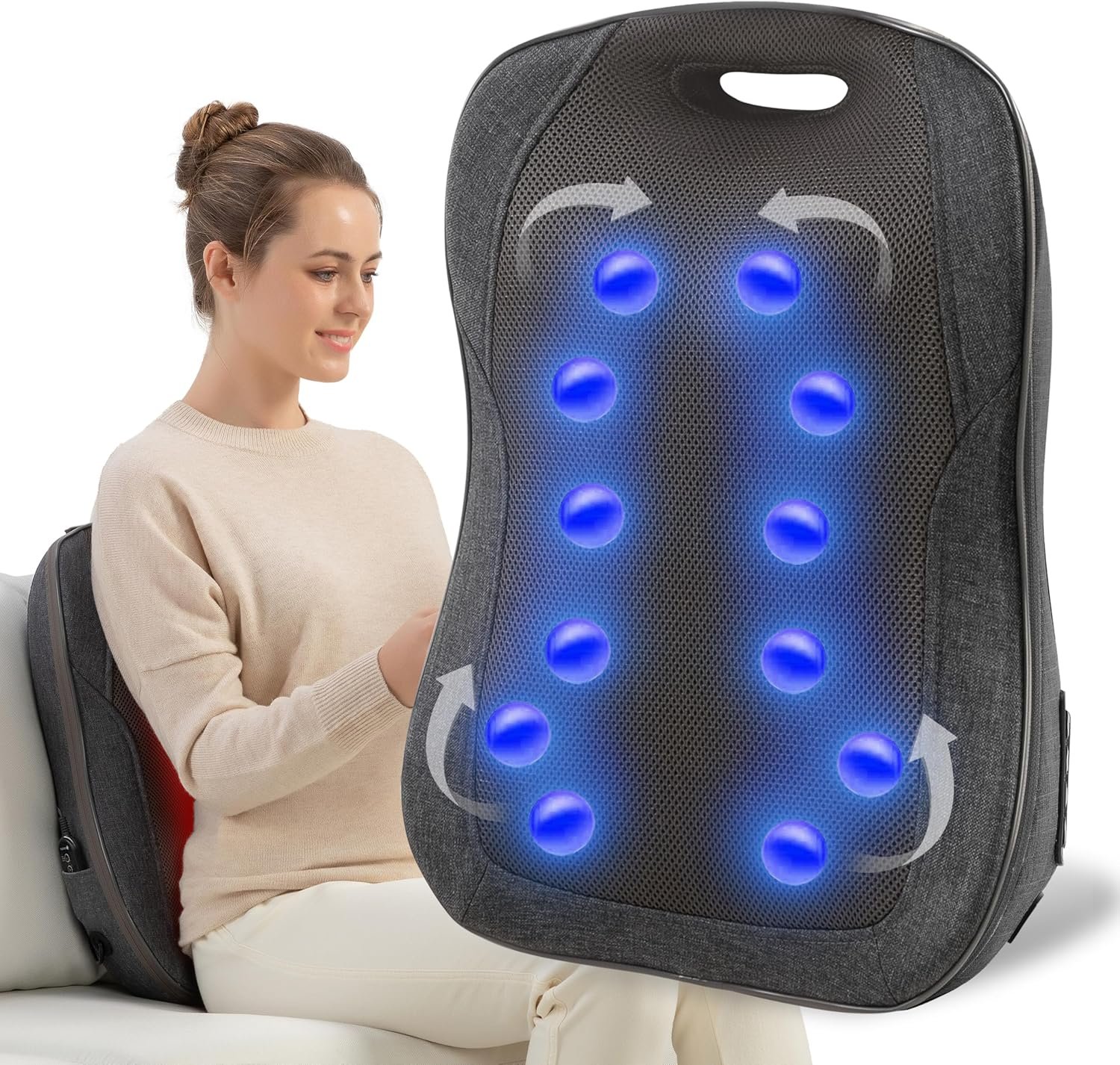 CooCoCo FSA HSA Eligible Shiatsu Back Massager with Heat, Gifts for Dad Men Mom Women, Portable Massage Chair Pad, Kneading Massage Mat for Pain Relief, Chair Massager for Office Home