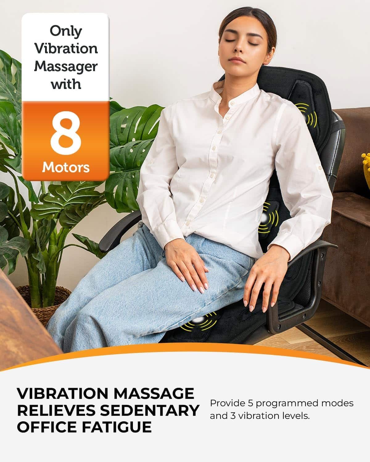 CooCoCo Shiatsu Neck  Back Massager with Heat, Gifts for Men, Kneading Massage Chair Pad for Full Body Relaxation, Chair Massager with Height Adjustment, Biege