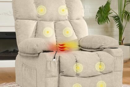 Flexispot 360 Swivel Rocker Recliner Oversized Massage Rocker Recliner Chair With Heating Cup Holders Usb Charging Port 420x280