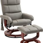 Homcom Massage Recliner Chair With Ottoman Swivel Recliner And Footrest Faux Leather Reclining Chair With Remote Control 150x150