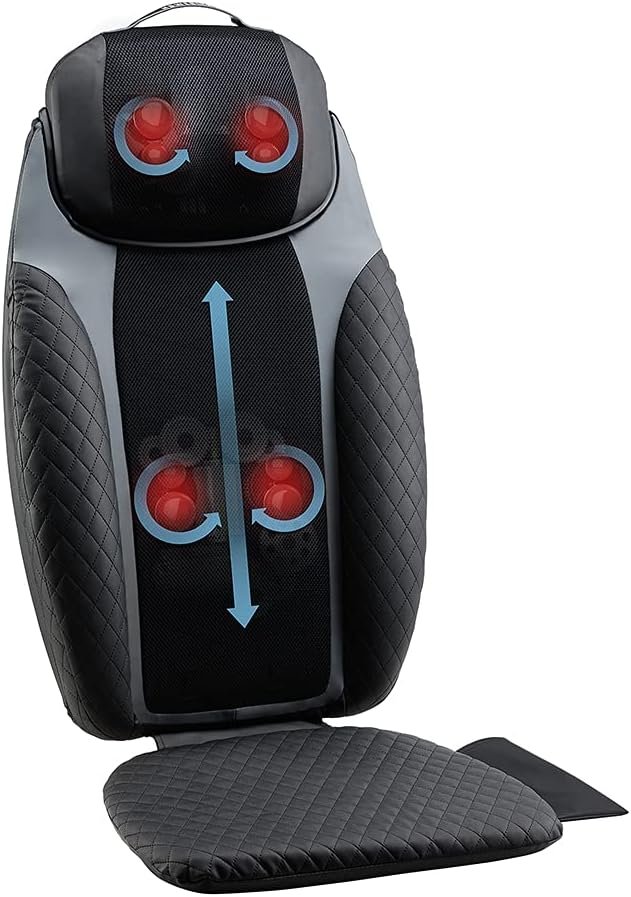 HoMedics 2-in-1 Shiatsu Massage Cushion and Cordless Body Massager, Removable Cordless Massage Pillow, Heat and Vibrating Massage Pad for Home or Office, Full Body Massage with Adjustable Settings