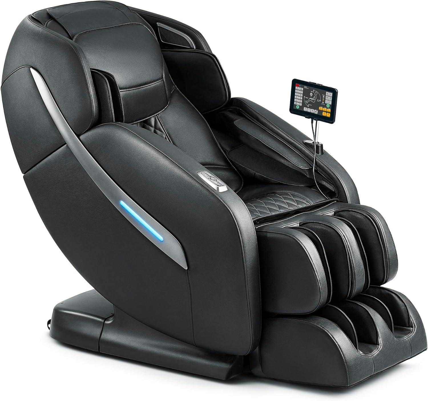 MYNTA Massage Chair Full Body, Zero Gravity SL Track Shiatsu Massage Recliner Chair with Thai Stretch, Calf Heating, 12 Auto Modes, M1612 Charcoal
