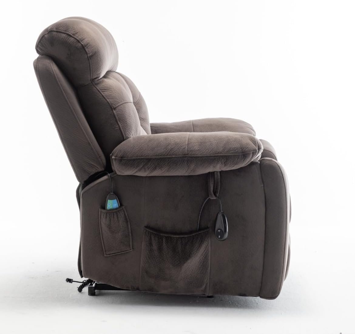 Oversized Power Lift Recliner Chair with 26 Extra-Wide Seat for Big Elderly Adults, Electric Lounge Sofa Chair with Massage  Heating and Cup Holders, Bearing 400LBS, Dark Brown
