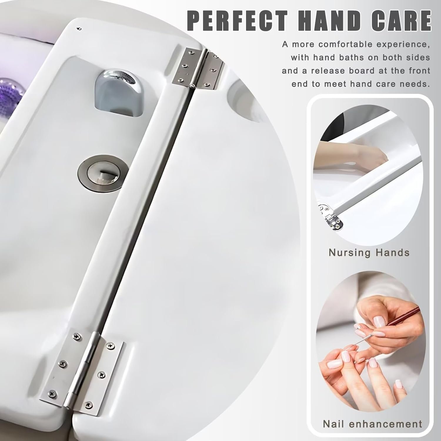 Pedicure Massage Chair for Nail Tech, Manicure Spa Chair with Smart Foot Bathtub, Luxury Salon Chairs for Manicure, Eyelash Extension, Tattoo丨Foot Bath Chair