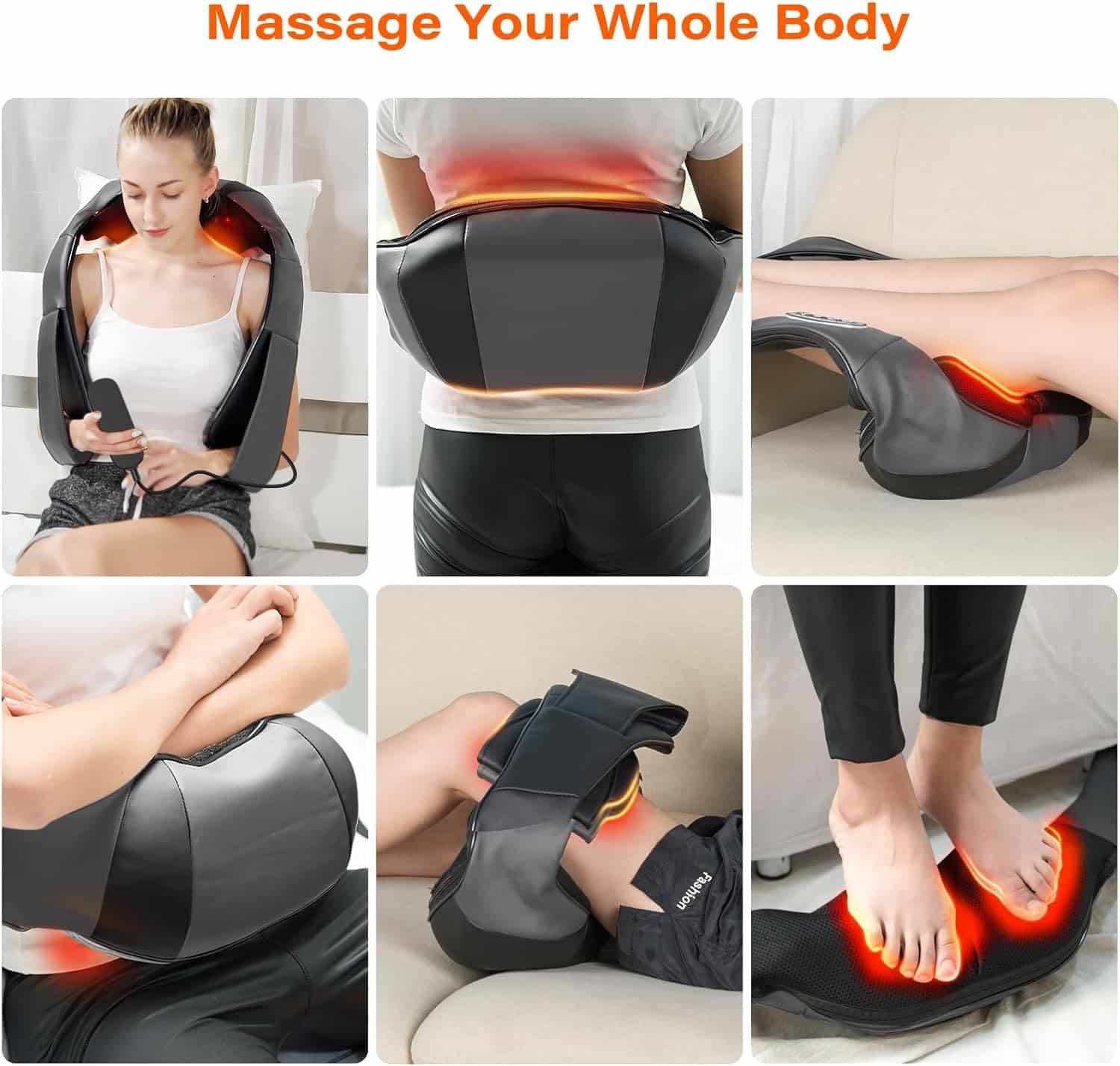 Shiatsu Neck Massager, Electric Neck and Back Massager with Heat, 3D Kneading Massage Pillow for Back, Shoulder, Muscle Pain Relief, Office  Home  Car Use, Fits for Parents