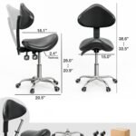Syybhb Ergonomic Saddle Stool With Back Support And Wheels Hydraulic Swivel Adjustable Pedicure Salon Stool Rolling For 1 1 150x150