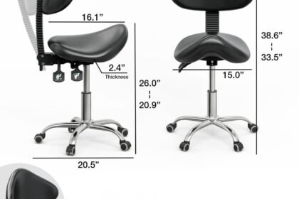 Syybhb Ergonomic Saddle Stool With Back Support And Wheels Hydraulic Swivel Adjustable Pedicure Salon Stool Rolling For 1 1 420x280