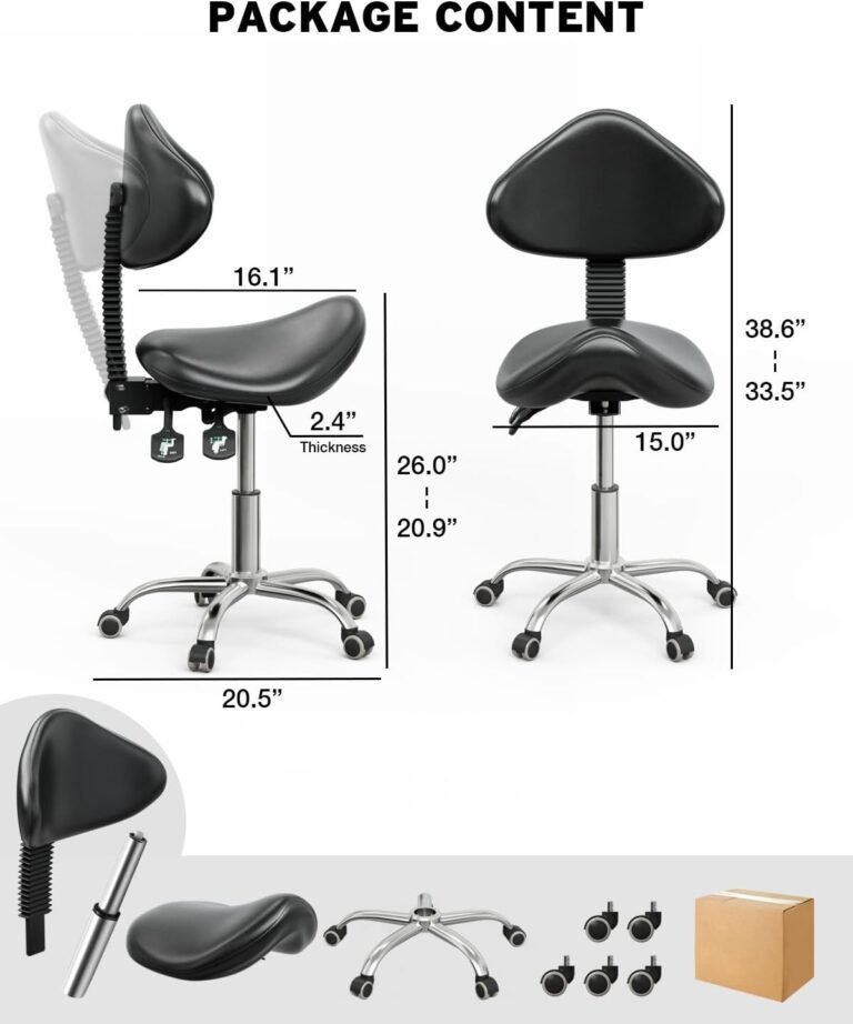 SyyBhb Ergonomic Saddle Stool with Back Support Review
