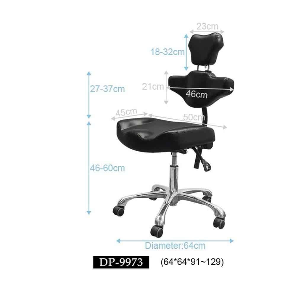 TATARTIST Tattoo Chair Hydraulic Rolling Stool Salon Chair Adjustable Swivel Saddle Stool with Wheels and Backrest Professional Beauty Spa Medical Barber Tattoo Pedicure Massage Chairs