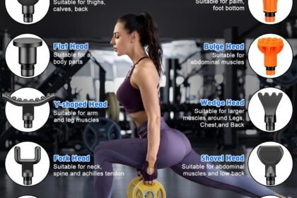 Toloco Massage Gun Deep Tissue Back Massager For Athletes With 10 Massage Heads Electric Muscle Percussion Massager For 1 2 420x280