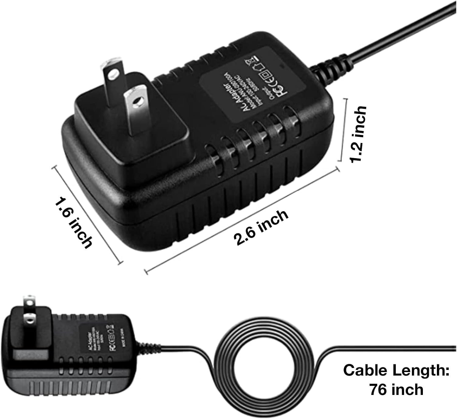 12V AC/DC Adapter Compatible with Comfier CF-2401 CF-2606 CF-2606MC CF-2206 Shiatsu Back Massager Massage Chair Pad with Heat DC12V 2A 12.0V 2.0A Power Supply Cord Cable PS Battery Charger