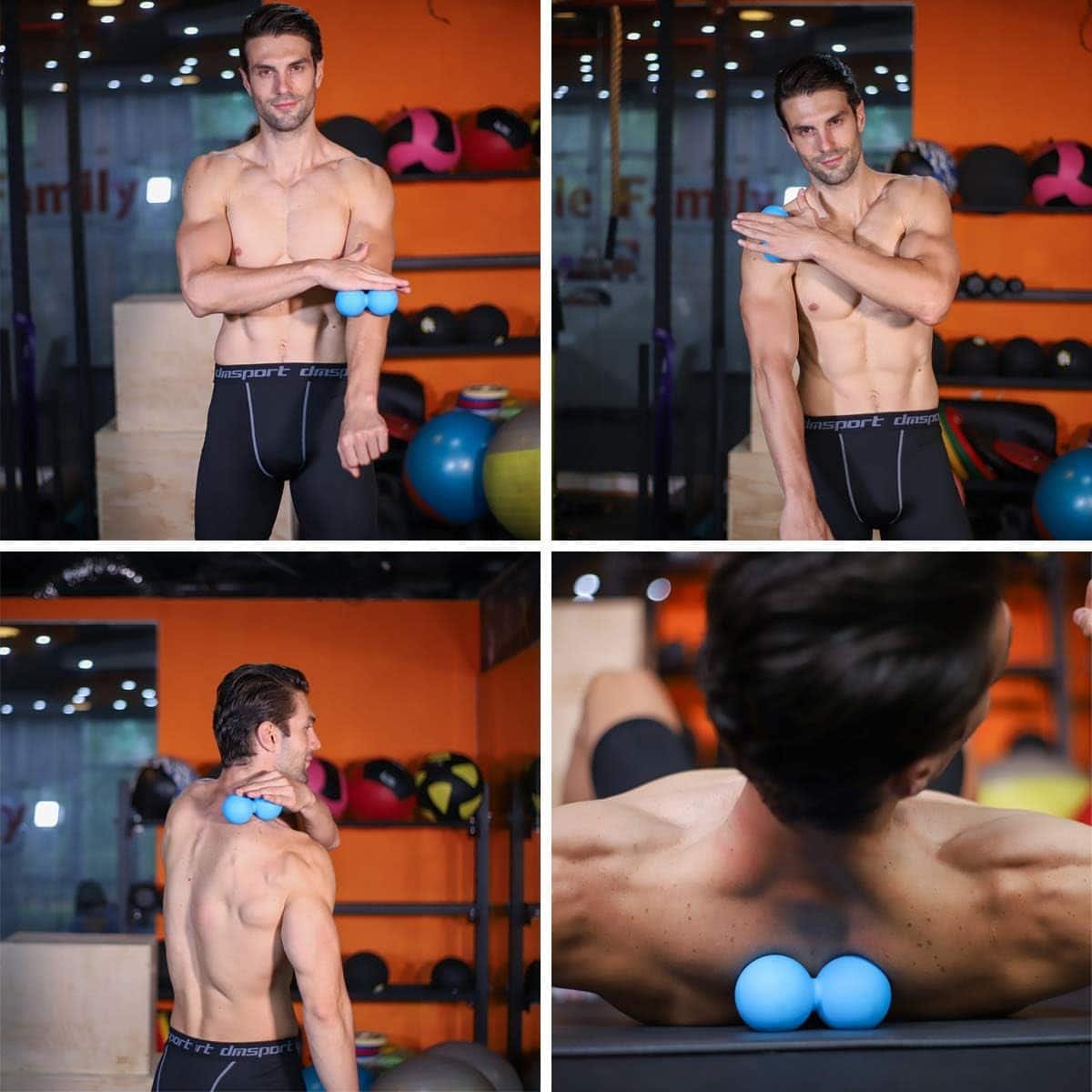 5BILLION FITNESS Peanut Massage Ball - Double Lacrosse Massage Ball Mobility Ball for Physical Therapy - Deep Tissue Massage Tool for Myofascial Release, Muscle Relaxer, Acupoint Massage