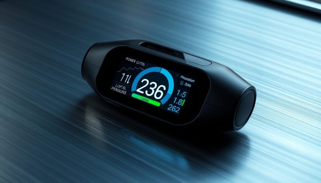 A sleek, futuristic muscle therapy device rests on a minimalist, brushed aluminum surface, its display showcasing real-time performance metrics. The device's advanced sensors track power output, percussion intensity, and battery life, visualized through a clean, intuitive interface. Crisp, directional lighting accentuates the device's sophisticated design, creating a sense of precision and technological prowess. The scene evokes a clinical, yet approachable atmosphere, inviting the viewer to imagine the restorative power of this cutting-edge muscle therapy solution.
