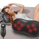 Adjustable Neck Shoulder Massage Pillow With Magic Strap High Power Copper Motor Hand Control Heating Back Massager For 1 24 150x150