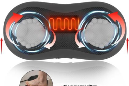 Adjustable Neck Shoulder Massage Pillow With Magic Strap High Power Copper Motor Hand Control Heating Back Massager For 1 3 420x280