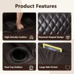 Ahmed Power Swivel Rocker Recliner Chair With Massage And Heat Faux Leather Home Theater Seating With Led Ambient Lighti 11 150x150