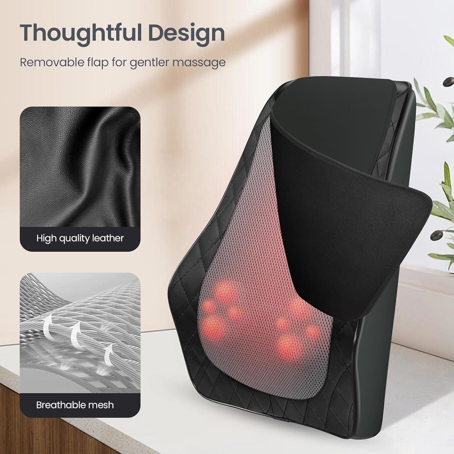 Back and Neck Massager, FSA HSA Eligible Massager for Pain Relief Deep Tissue, Heated Massage with Vibration, Massage Pillow for Neck, Back, Shoulder, Leg, Gifts for Men Women