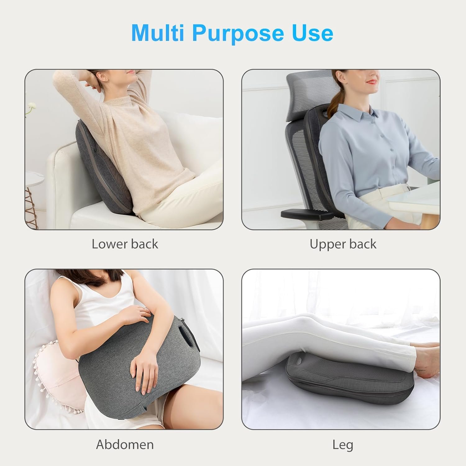 CooCoCo Shiatsu Back Massager with Heat, 2025 Birthday Gifts for Mom Dad, FSA HSA Eligible Massager for Lower Back Pain Relief, Deep Tissue Kneading Massage, Gifts for Men Women Husband