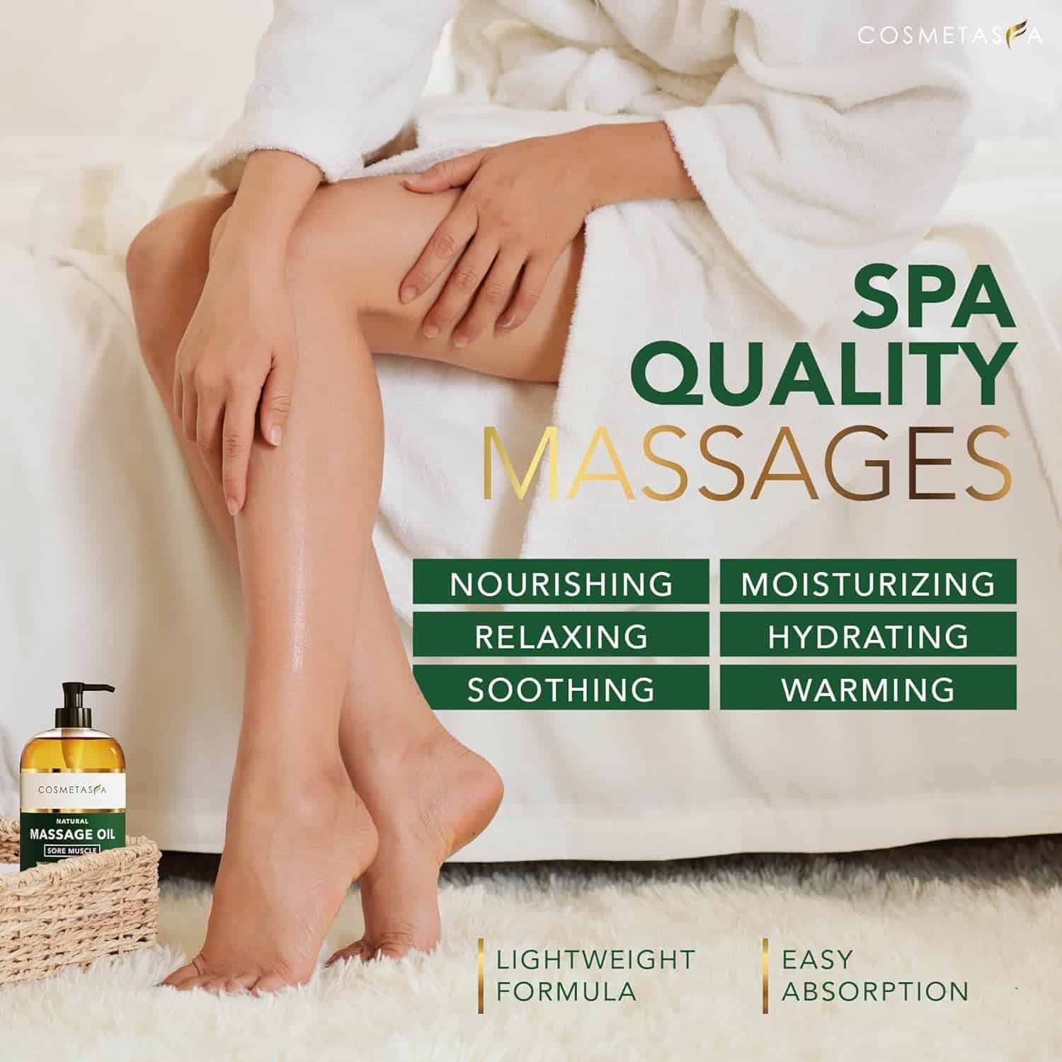 Cosmetasa Back Massage Oil for Sore Muscles with Roller - Soothes Joints  Muscles for Men and Women with Arnica, Lavender, Peppermint  Chamomile Extract