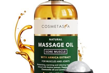 Cosmetasa Back Massage Oil For Sore Muscles With Roller Soothes Joints Muscles For Men And Women With Arnica Lavender Pe 420x280