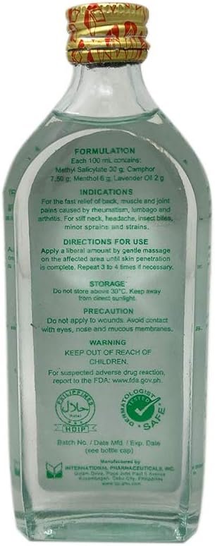 Extreme Strength Methyl Salicylate Camphor Menthol with Lavender Scent 100ml