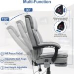 Homrest Reclining Office Chair With 4 Point Massage Breathable Fabric Executive Chair With Retractable Footrest Ergonomi 3 150x150