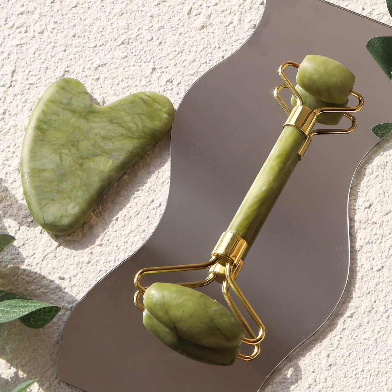 huefull Genuine Jade Roller  Gua Sha Set for Face, Cooling  Firming Effect, Sculpting Tool for Jawline  Skin Care, Self-Care Gift for Women  Men