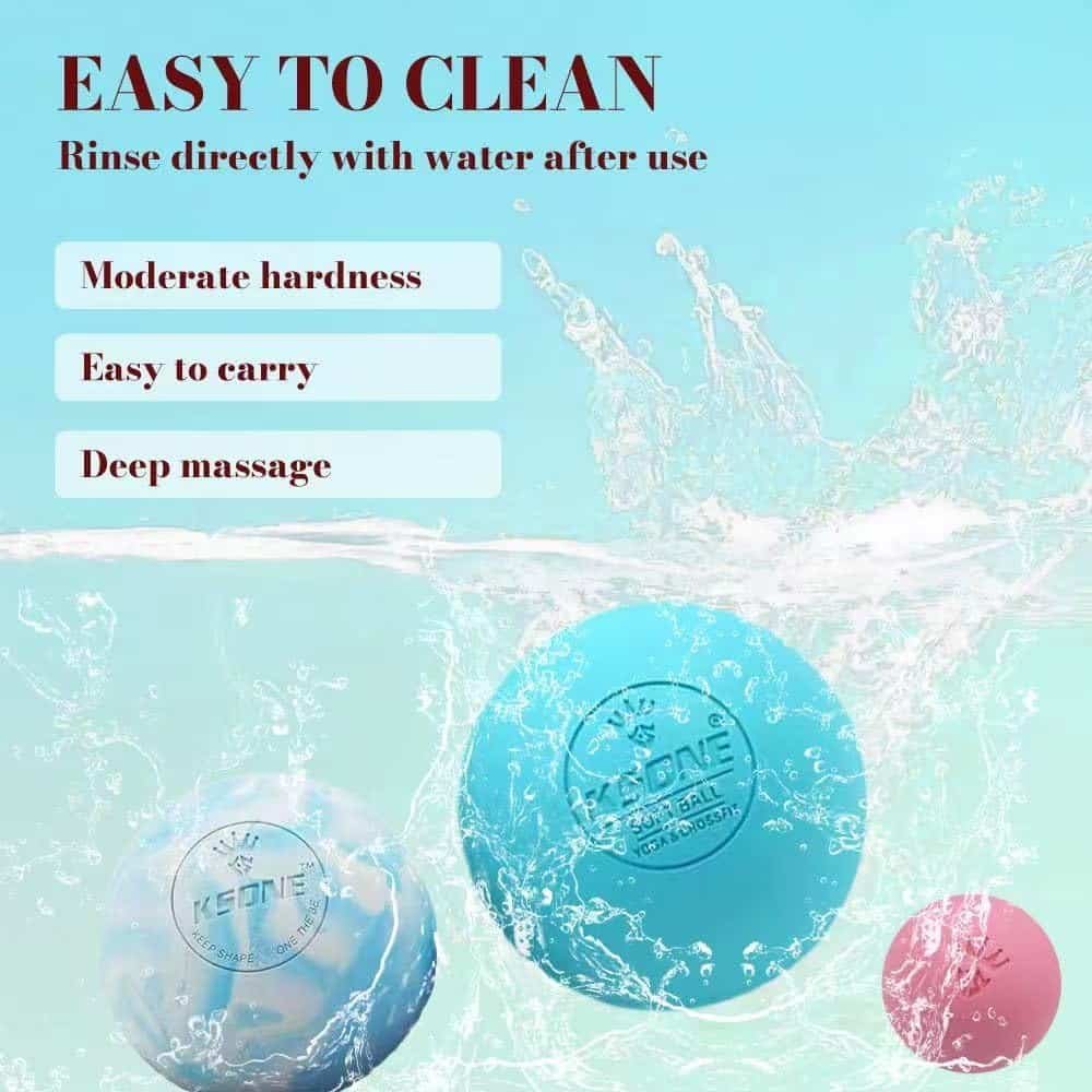 KSONE Massage Lacrosse Balls -Massage Balls for Myofacial ReleaseTrigger Point Therapy-Set of 2-Hard Lacrosse Massage Ball Soft Massage Ball with one mini Ball